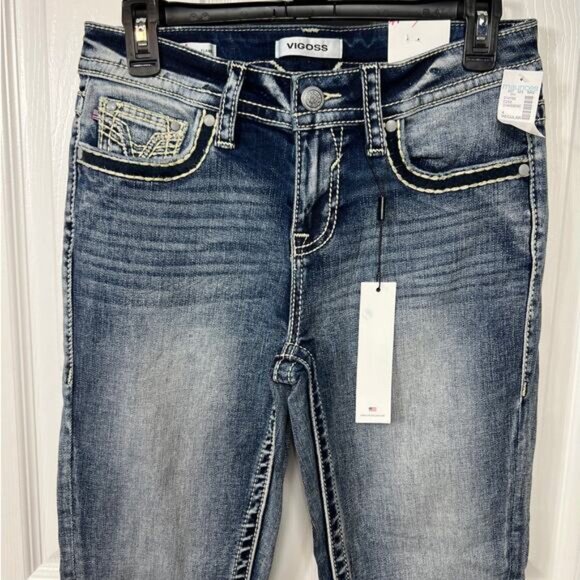 Vigoss Heritage Fit Flare Leg Mid Rise Jeans Size 4 - Picture 2 of 12